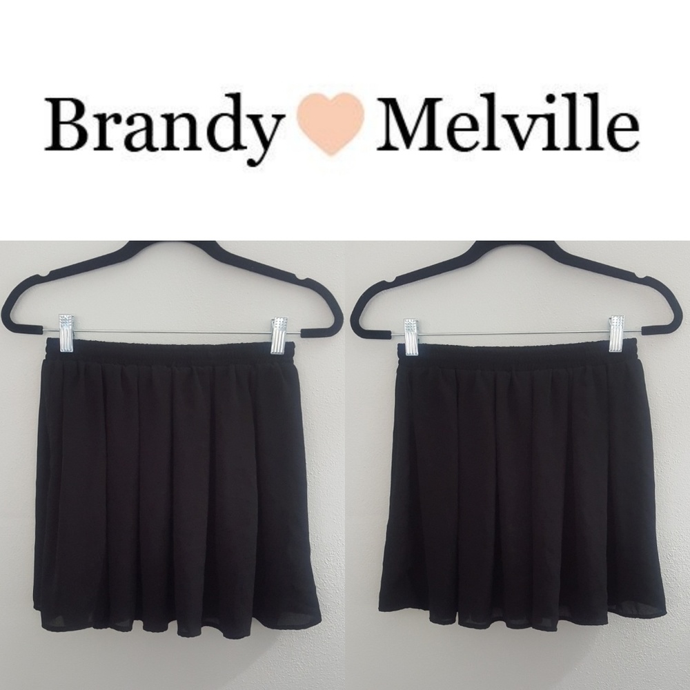 Brandy Melville Black Chiffon Skater Skirt